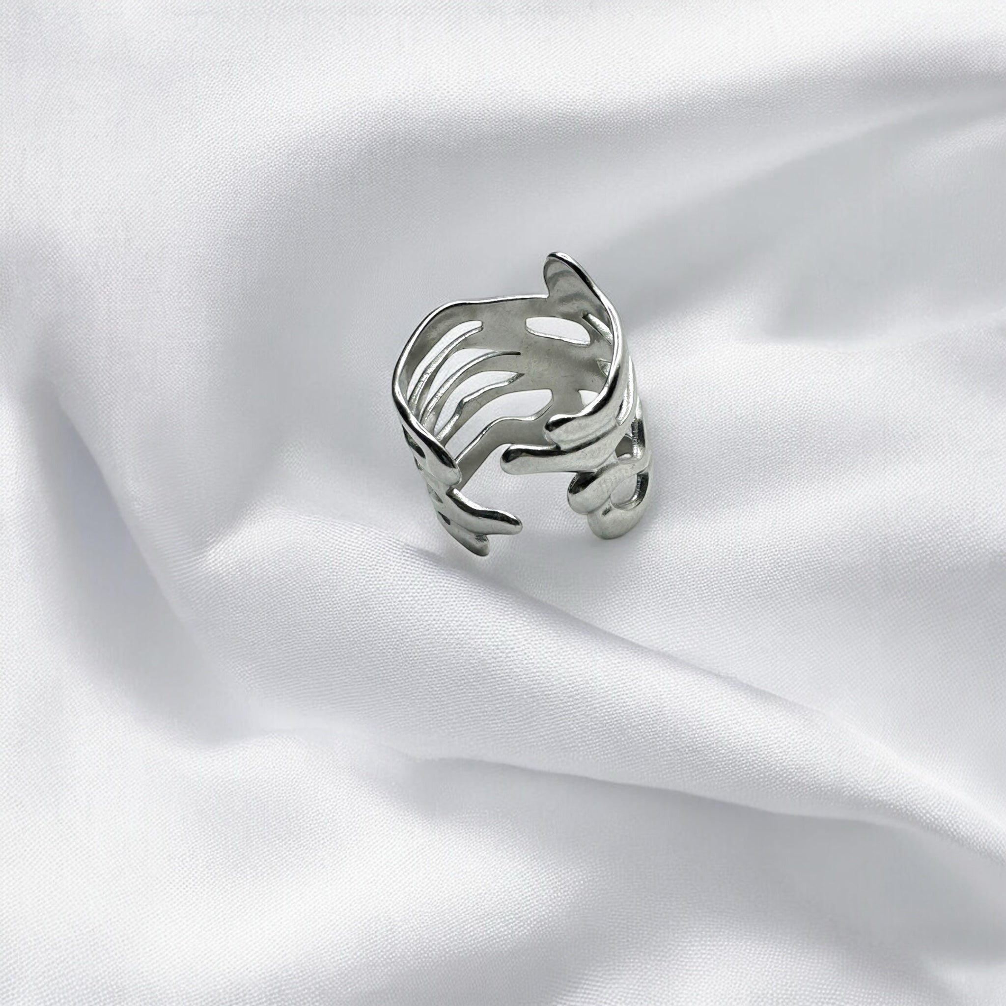 Anello aster silver regolabile Sharifa Crystals